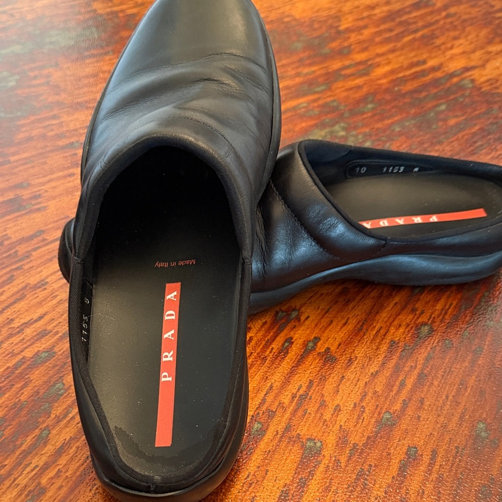 Prada Men's Classic Black Leather Loafers